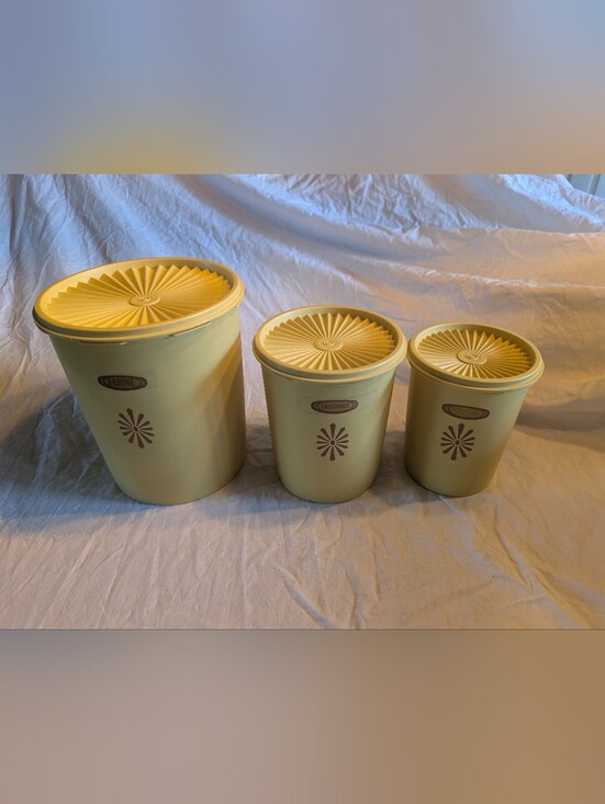 Tupperware Other - 2/100$ Tupperware Yellow Retro Canister Trio